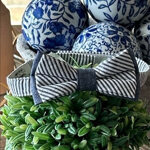 Gymboree Navy and White Striped Kids Bow Tie